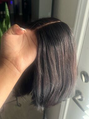 Silky Blunt Cut Glue Less 2x6 Closure Lace Shoulder Length Bob Wig